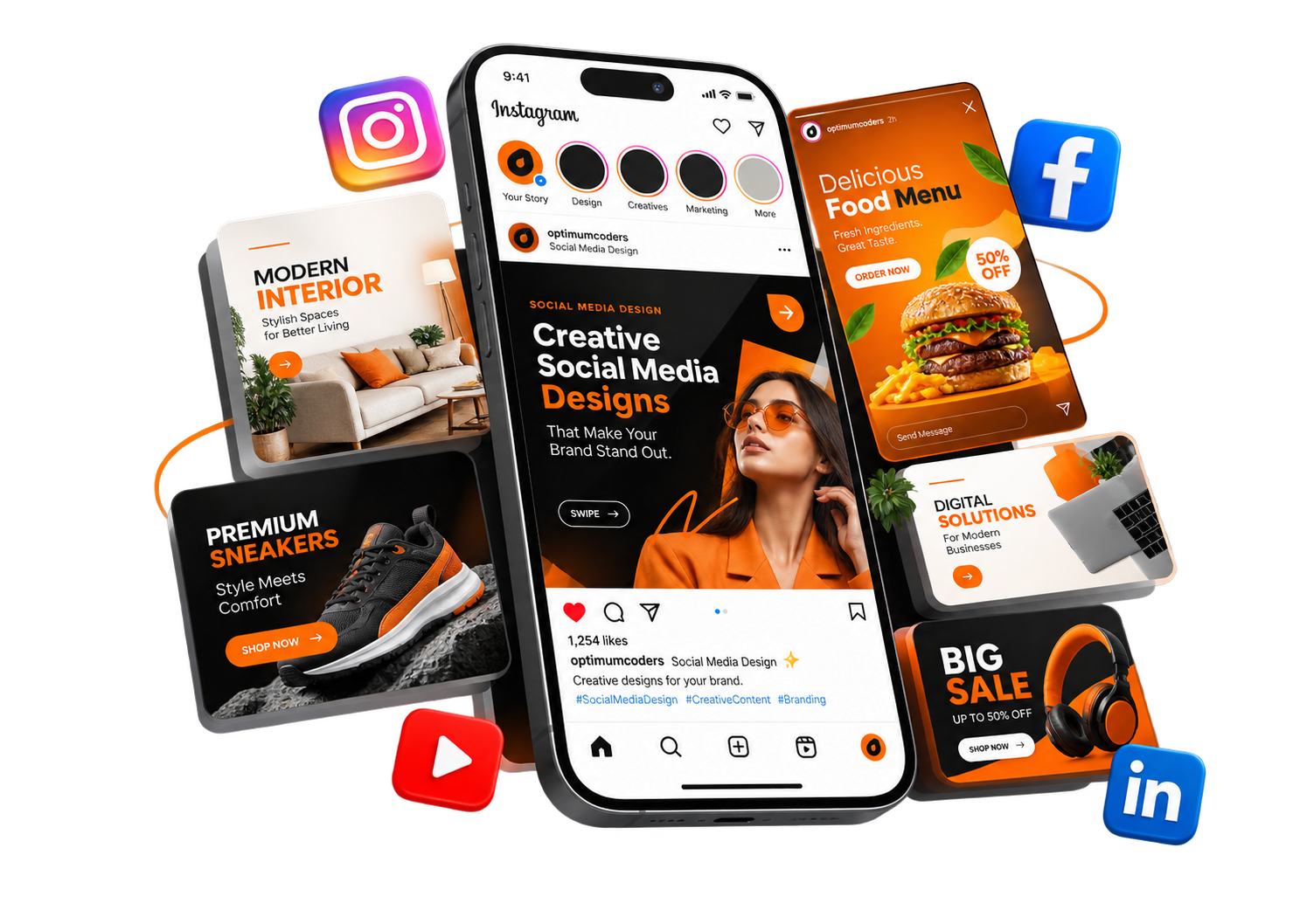 Social Media Design Services by Optimum Coders